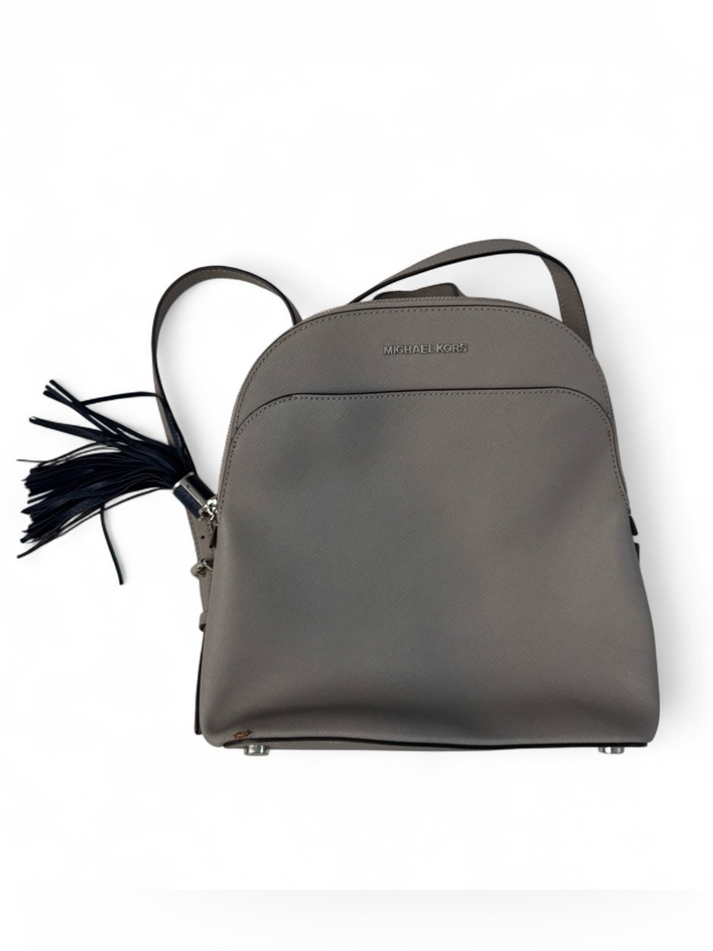 MICHAEL KORS Grey Leather Backpack with Tassel